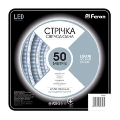 LS606 12V 14.4W 60SMD 5050 6500K IP20 50m*10mm min 50m