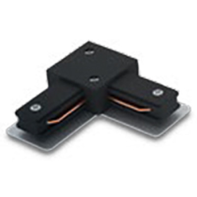 LD1005 конектор кутовий для вбудованого шинопровода однофазного, чорний