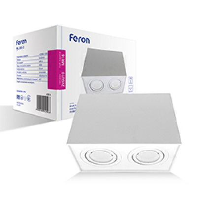 ML305-2 MR16/GU10 білий, квадрат, подвійний, поворотний, 180*96*125мм