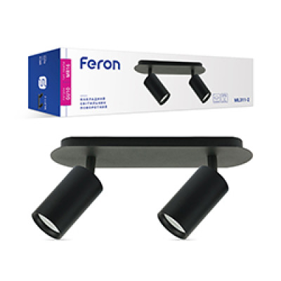 ML311-2 MR16/GU10 чорний, круг, подвійний, поворотний, 290*70*162мм