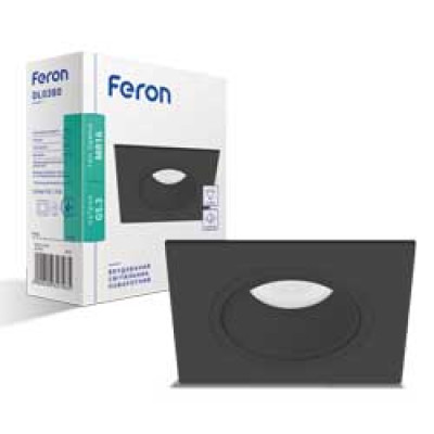 DL0380 MR16/G5.3 / пластик, чорний, квадрат, поворотний