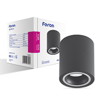 ML302-A MR16/GU10 чорний, круг, 80*100мм