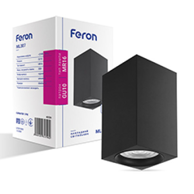 ML307 MR16/GU10 чорний, квадрат, 60*100мм