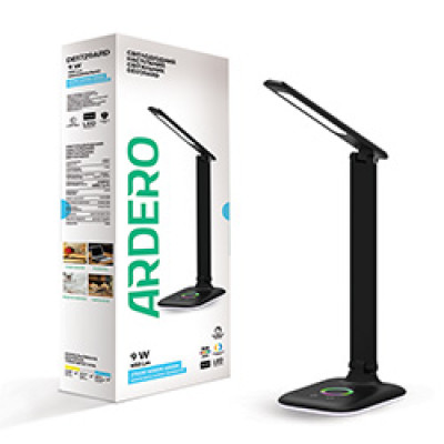 DE1729ARD настільний світильник чорний 9W 2700K-4000K-6500K 450LM , димер, RGB (18*13*38cm) IP20