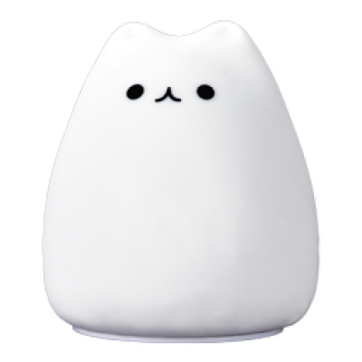 Нічник силіконовий SNL-С01ARD котик білий RGB 3*ААА