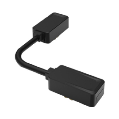 LD4002 ULTRA кутовий гнучкий чорний конектор живлення для шинопроводу, 300*25*18 мм