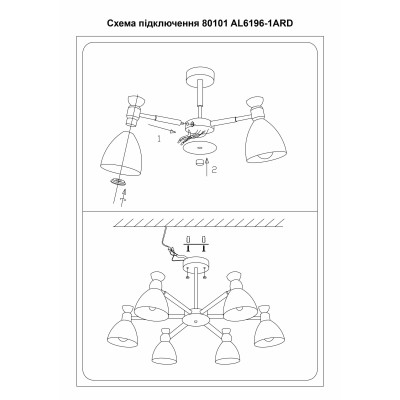 AL6196-1ARD 6*E27*40W 650*430mm білий SCANDY
