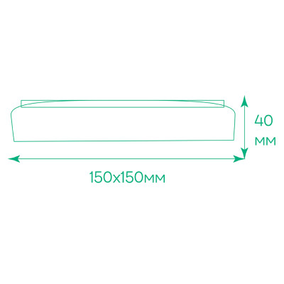 AL802ARD 18W квадрат накладний 1530Lm 5000K 150*150*40mm