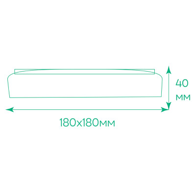 AL802ARD 24W квадрат накладний 2040Lm 5000K 180*180*40mm