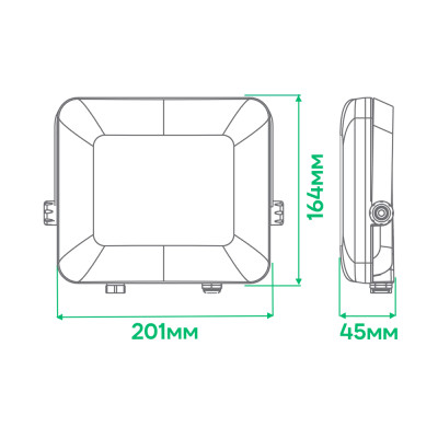 LL-4050ARD 50W 5000Lm 6500K (201*164*45мм) чорний IP65