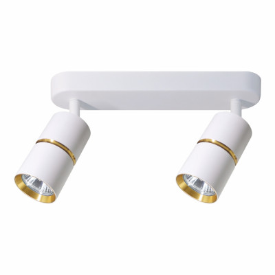 ML312-2 MR16/GU10, білий+золото, подвійний, поворотний, 2 x Ф55*100мм BAMBOO