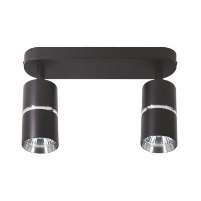 ML312-2 MR16/GU10, чорний+хром, подвійний, поворотний, 2 x Ф55*100мм BAMBOO