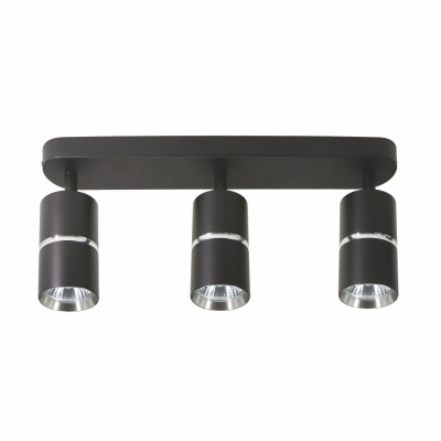 ML312-3 MR16/GU10, чорний+хром, потрійний, поворотний, 3 x Ф55*100мм BAMBOO