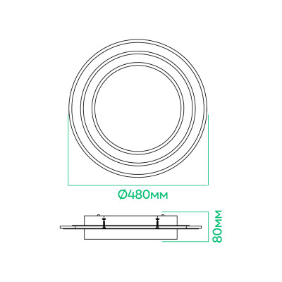 AL6410ARD 70W коло 5500Lm 3000K-6500K 480*80mm PEARL R