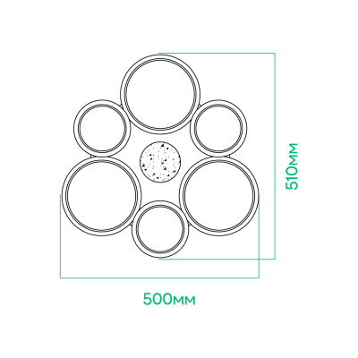 AL6111ARD 60W 4600Lm 3000K-6500K 510*500*50mm ASFERO