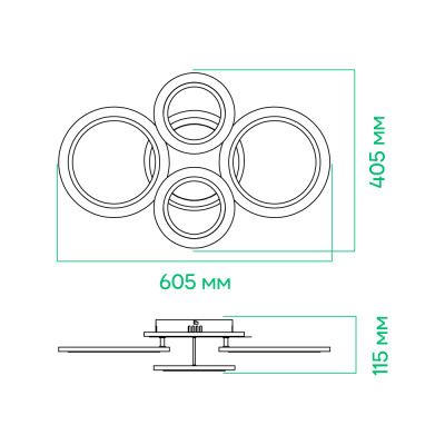 AL6450ARD 72W 5200Lm 3000K-6500K+purple 605*405*115mm SOFT R