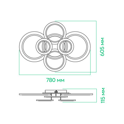 AL6460ARD 120W 9550Lm 3000K-6500K+purple 780*605*115mm SOFT R