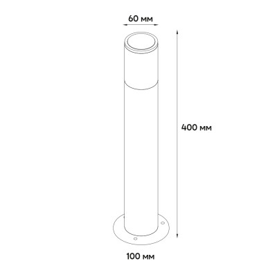 DH0140ARD 230V без лампи 1*GU10, чорний 60*100*400mm IP54 стовпчик TOBY