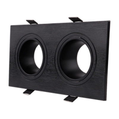 DL0385 MR16/GU5.3 пластик, чорний, квадрат подвійний, поворотний