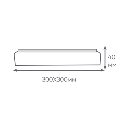 AL806ARD 45W квадрат накладний 3825Lm 5000K 300*300*40mm зорян.небо