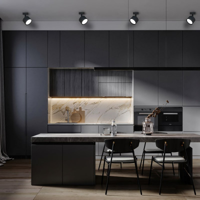 ML411-1 GX53, чорний, поворотний, ф80*98 мм  LC