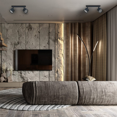 ML411-2 GX53, чорний, подвійний, поворотний, 280*80*96 мм  LC