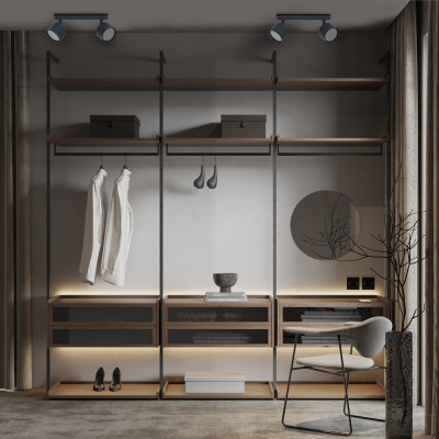 ML411-2 GX53, чорний, подвійний, поворотний, 280*80*96 мм  LC