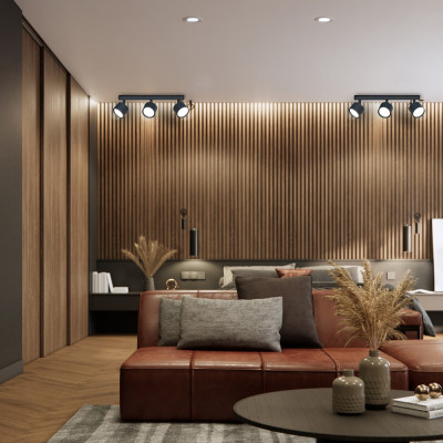 ML411-3 GX53, чорний, потрійний, поворотний, 410*80*96 мм  LC