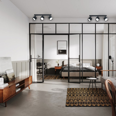 ML411-3 GX53, чорний, потрійний, поворотний, 410*80*96 мм  LC