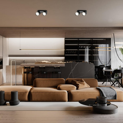 ML418-2 GX53, чорний, подвійний, поворотний, 220*82*93 мм  ARD