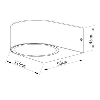 DH0120ARD 230V без лампи 1*GX53, чорний 110*95*45mm IP54 HALL