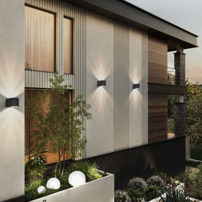 DH0130ARD 230V без лампи 2*GX53, чорний 110*98*90mm IP54 HALL