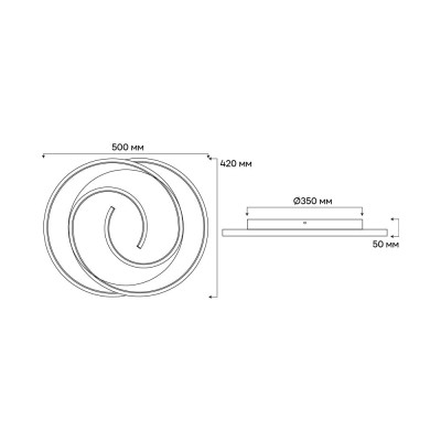 AL6116ARD 75W коло 3550Lm 3000K-6000K 500*420*45mm золотий MONICA