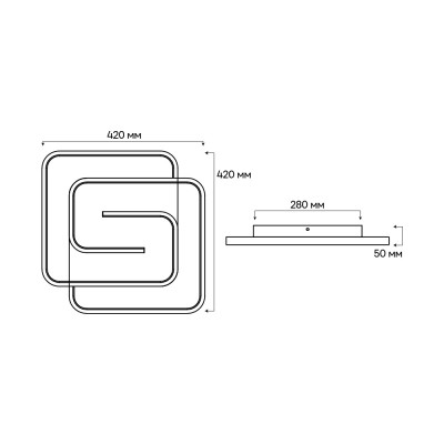 AL6117ARD 75W квадрат 3550Lm 3000K-6000K 420*420*45mm золотий MONICA