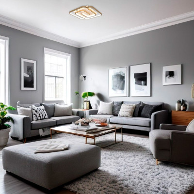 AL6117ARD 75W квадрат 3550Lm 3000K-6000K 420*420*45mm золотий MONICA