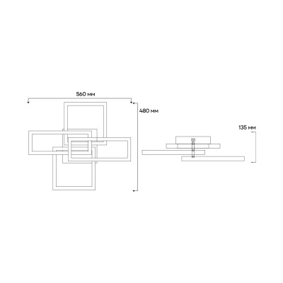 AL6494ARD 75W 1800Lm 3000K-6000K 560*480*135mm чорний URBAN B