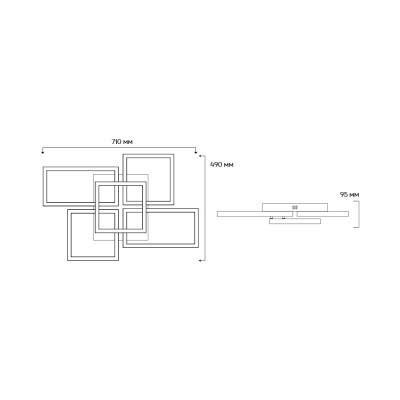 AL6495-1ARD 95W 6050Lm 3000K-6000K 710*490*95mm білий URBAN W