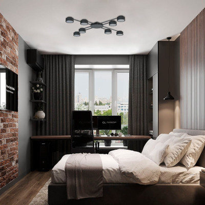 ML472-8, чорний, 8*GX53, Ф1000*55мм LC