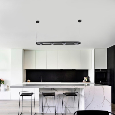 ML485-4, чорний, 4*GX53, підвіс 1м, 1000*125*39мм ARD