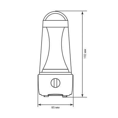 EL305 акум. світильник 10Вт, 85*85*192 мм, 2*1800 мА-год, білий, LC