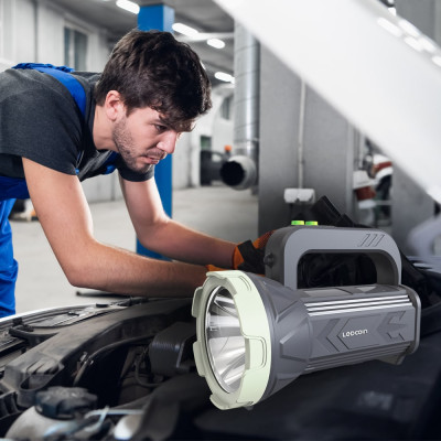 EL306 акум. ліхтар 7Вт, 117*214*151 мм, 2*3000 мА-год, сірий, LC