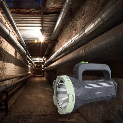 EL306 акум. ліхтар 7Вт, 117*214*151 мм, 2*3000 мА-год, сірий, LC