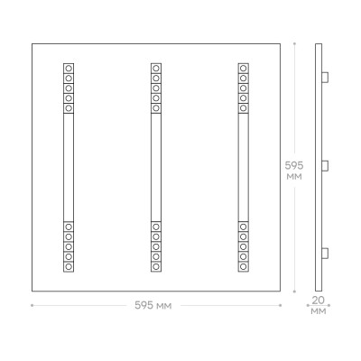 AL2130ARD 40W комбінований 4000Lm 5000K 595*595*20мм