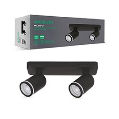 ML316-2 MR16/G5.3 чорний, подвійний, поворотний, 250*70*135мм