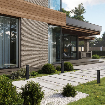 DH0808 230V без лампи E27 IP54 чорний 65*110*600 мм стовпчик