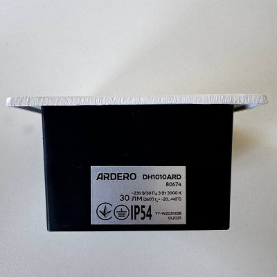 DH1010ARD 230V 3W 30Lm 3000K квадрат 85*85*49mm білий IP54 LEVEL