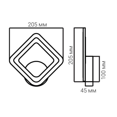 AL6441ARD 10W квадрат 1260Lm 3000/4500/6500K 205*205*45mm білий RAIN