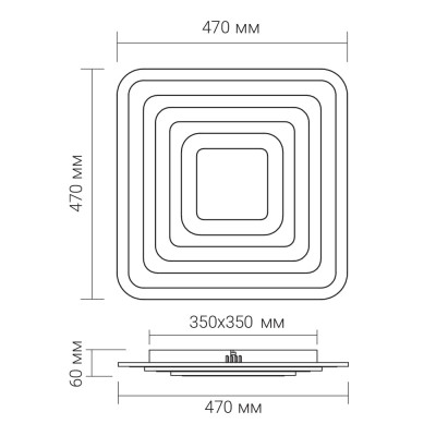 AL6113ARD 85W квадрат 7630Lm 3000K-4500K-6500K 470*470*60mm білий ATLANT S