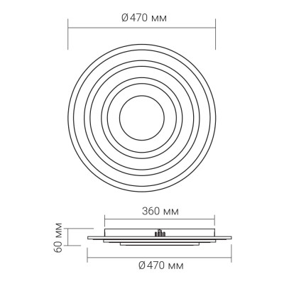 AL6114ARD 65W коло 5910Lm 3000K-4500K-6500K 470*60mm білий ATLANT R