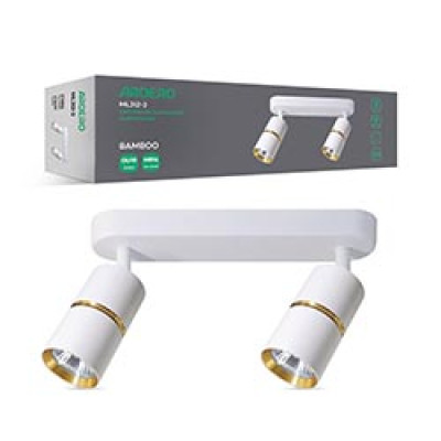 ML312-2 MR16/GU10, білий+золото, подвійний, поворотний, 2 x Ф55*100мм BAMBOO